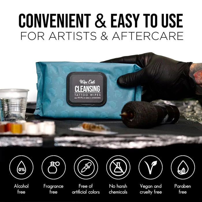 WipeOutz Cleansing Tattoo Wipes Wet - The Tattoo Supply Company