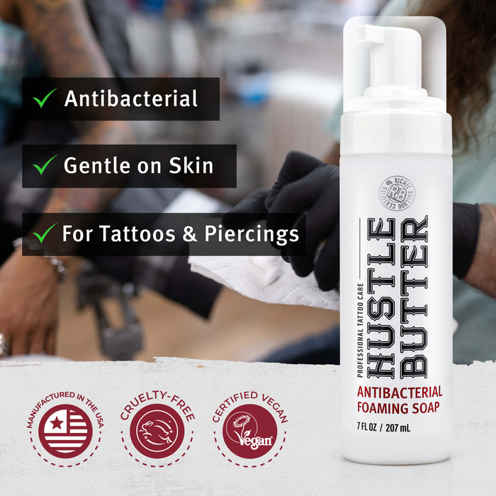 HUSTLE BUBBLES ANTIBACTERIAL FOAMING SOAP 7oz - The Tattoo Supply Company