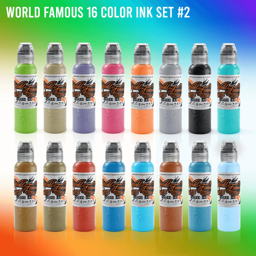 World Famous Sixteen #2 color set - The Tattoo Supply Company