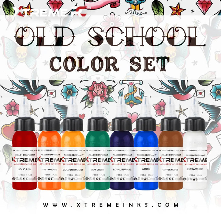 Xtreme Ink Old School Color Set - The Tattoo Supply Company